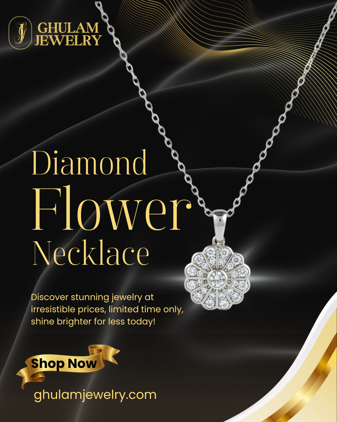 Diamond Flower Necklace