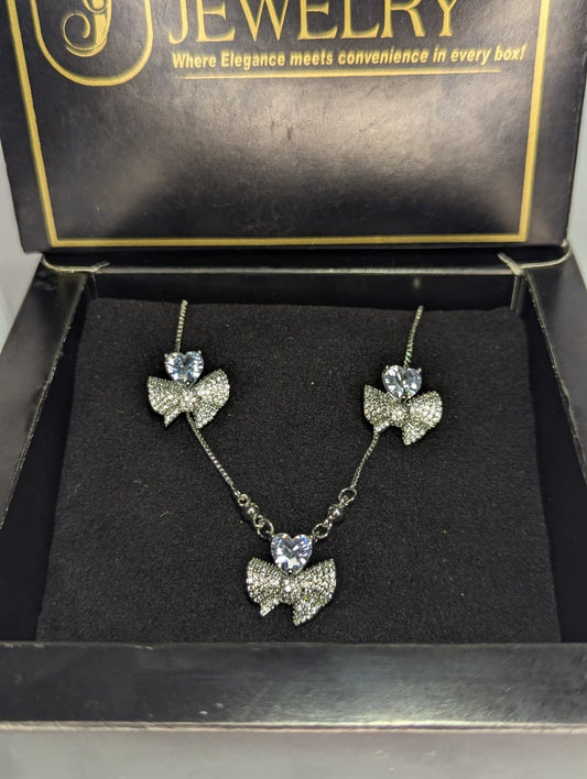 Crystal Ribbon Bracelets+Earing